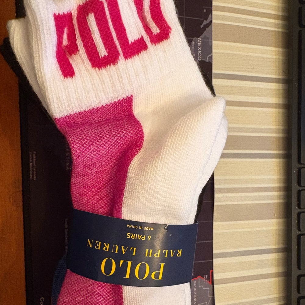 Polo by Ralph Lauren Pink and White Socks